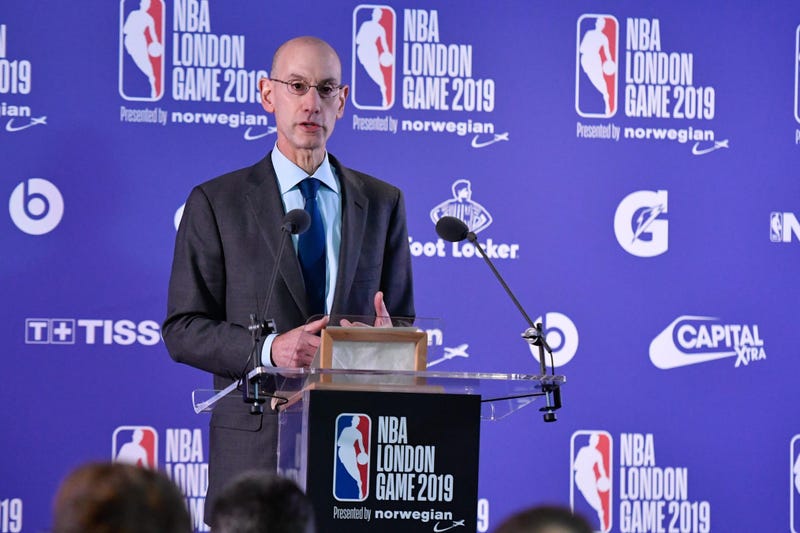 Jan 17, 2019; London, ENG; NBA commissioner Adam Silver gives a pre game press conference before the game between the New York Knicks and Washington Wizards at The O2 Arena