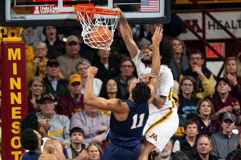 Gopher forward Jordan Murphy with the dunk