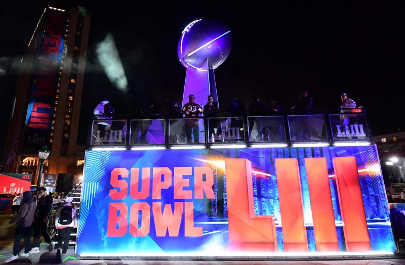 General overall view of replica Vince Lombardi trophy at Super Bowl LIII live at Centennial Park.