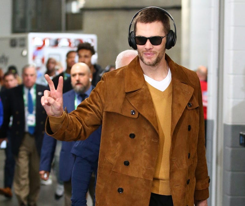 Feb 3, 2019; Atlanta, GA, USA; New England Patriots quarterback Tom Brady arrives before Super Bowl LIII against the Los Angeles Rams at Mercedes-Benz Stadium. Mandatory Credit: Mark J. Rebilas-USA TODAY Sports