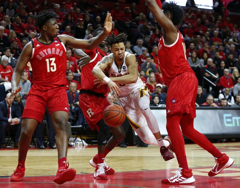 Amir Coffey on the road at Rutgers