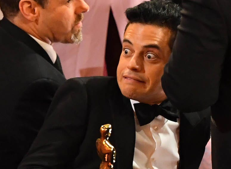 Rami Malek, Oscar, Trophy, 91st Academy Awards, Grimace, Funny Face