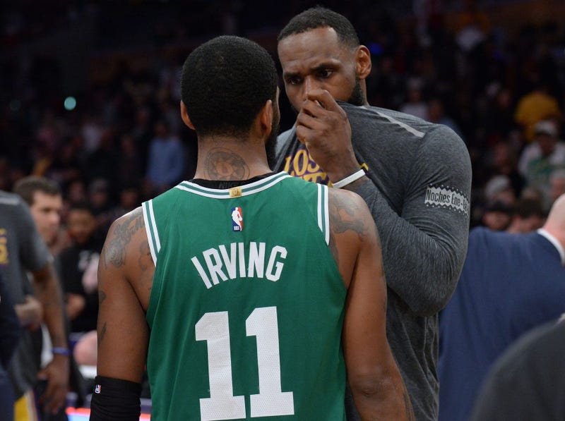 Boston Celtics guard Kyrie Irving and Los Angeles Lakers forward LeBron James