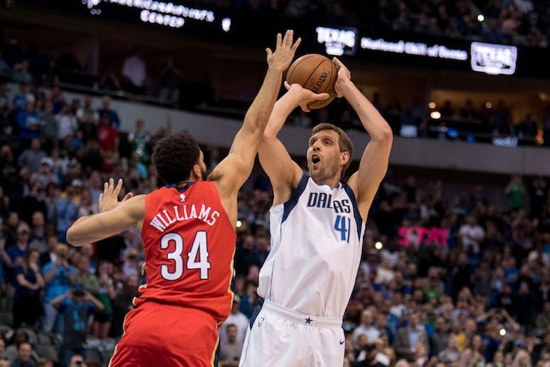Dirk Nowitzki, Dallas Mavericks, New Orleans Pelicans, Jumpshot, Fadeaway, 2019