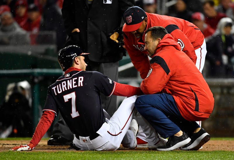 Trea Turner suffers a broken finger.