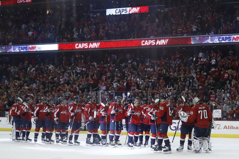 Washington Capitals celebrate their fourth consecutive division title.