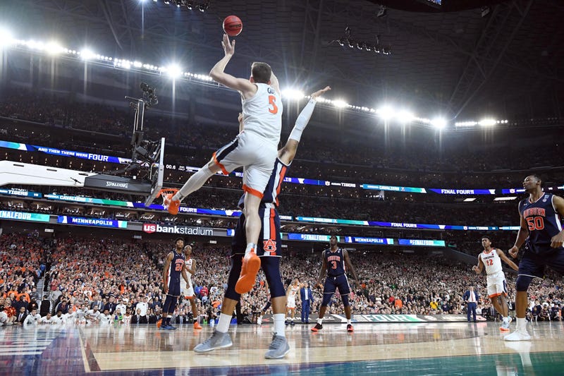 Virginia guard Kyle Guy is fouled with 0.6 seconds left in his team's win in the Final Four.