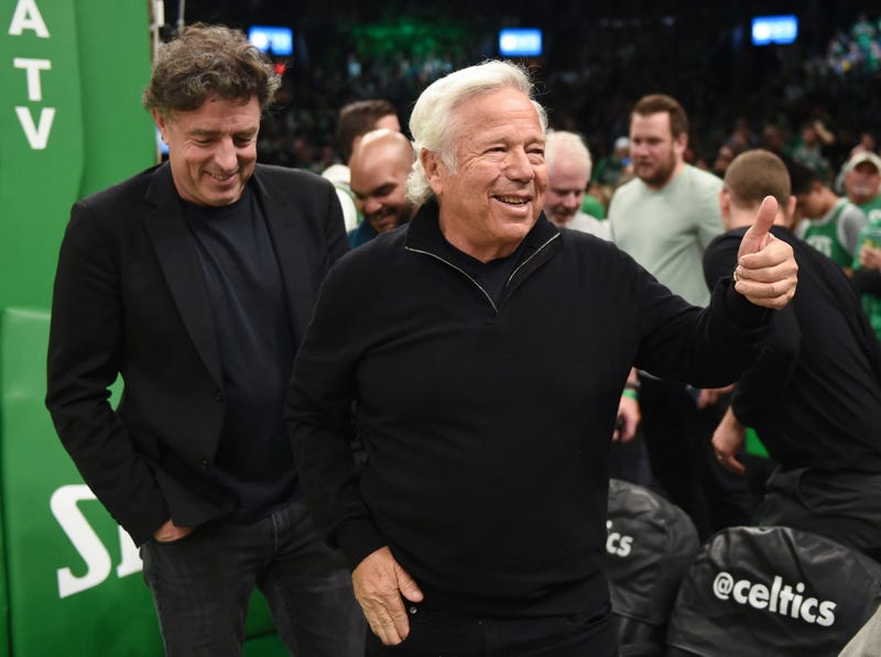 Celtics owner Wyc Grousbeck and Patriots owner Robert Kraft