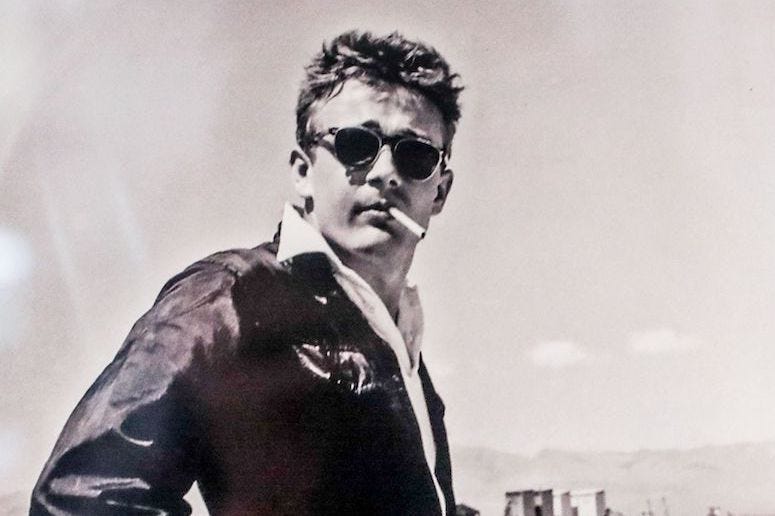 James Dean, Black Driving Suit, Fairmount Historical Museum, Photograph