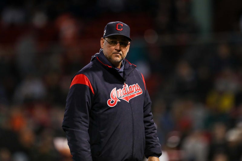 May 29, 2019; Boston, MA, USA; Cleveland Indians Manager Terry Francona (77) reacts during the eighth inning against the Boston Red Sox at Fenway Park. Mandatory Credit: Paul Rutherford-USA TODAY Sports