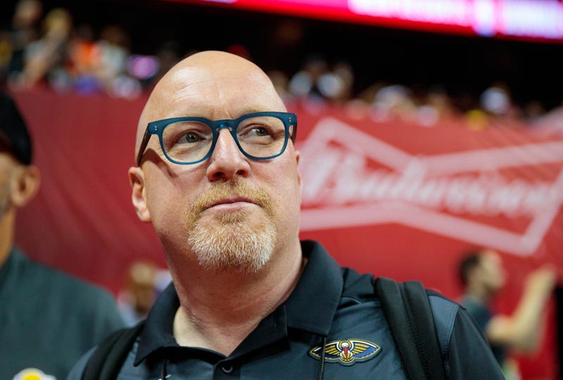 Jul 5, 2019; Las Vegas, NV, USA; New Orleans Pelicans general manager David Griffin in attendance against the New York Knicks during an NBA Summer League game at Thomas & Mack Center.
