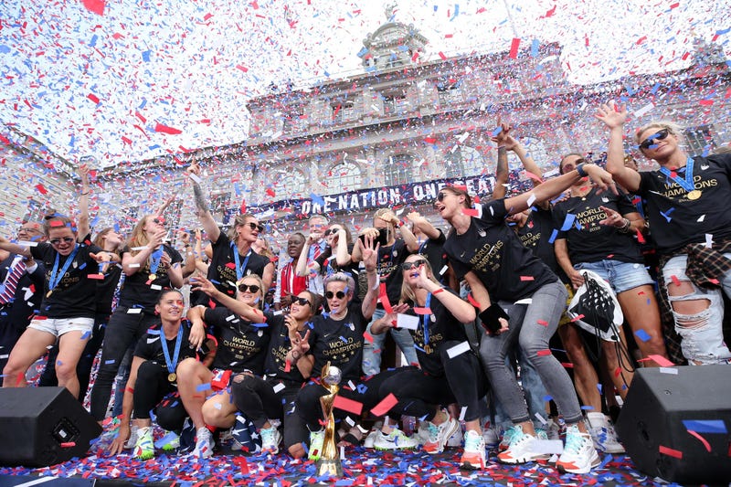 The United States women's national soccer team celebrates