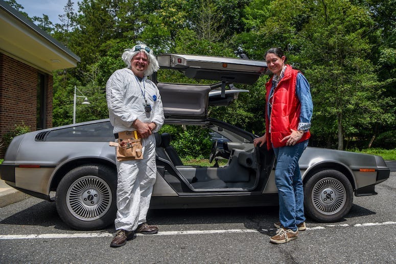 Back to the Future, Delorean, Doc Brown, Marty McFly, Posing, 2019