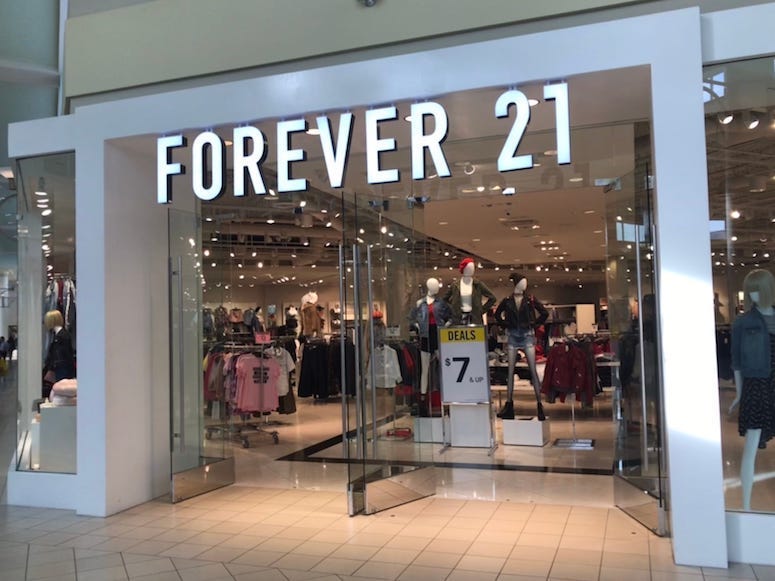 Forever 21, Storefront, Mall, 2019