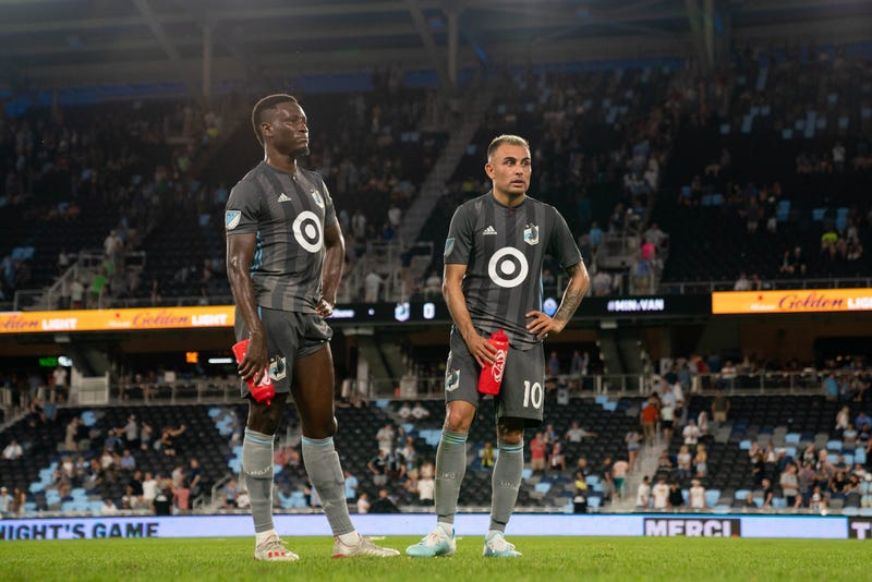 Loons players Abu Danladi and Miguel Ibarra 