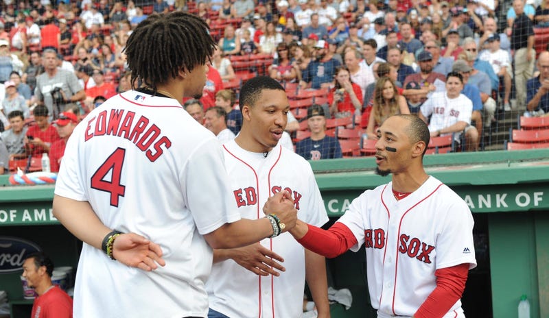 Carsen Edwards, Grant Williams and Mookie Betts