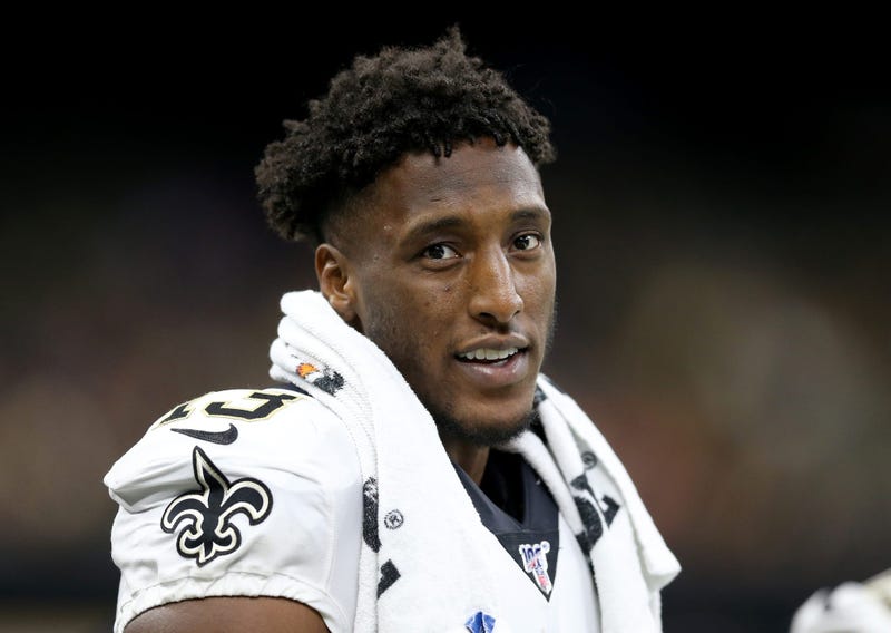 Aug 9, 2019; New Orleans, LA, USA; New Orleans Saints wide receiver Michael Thomas (13) on the bench in the second half against the Minnesota Vikings at the Mercedes-Benz Superdome.