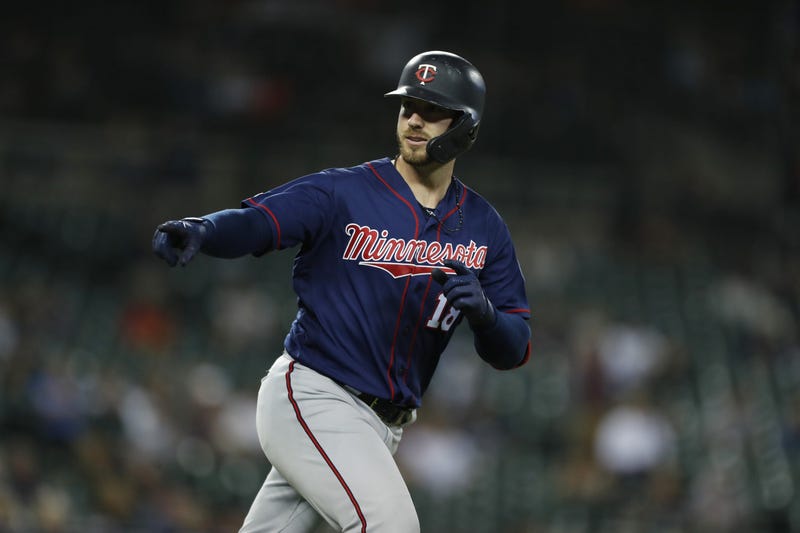 Mitch Garver heads to first base after home run 268