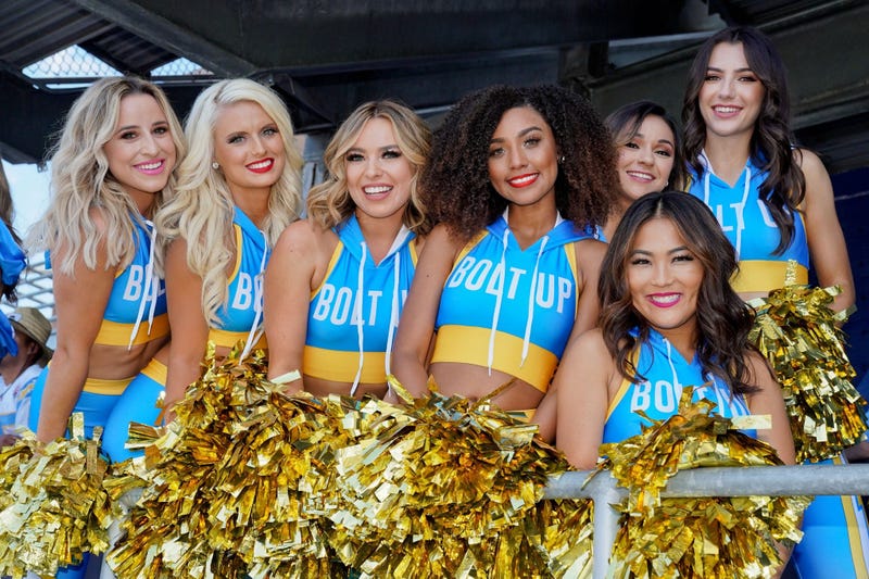 Sep 8, 2019; Carson, CA, USA; Los Angeles Chargers cheerleaders pose for a photo prior to the game against the Indianapolis Colts at Dignity Health Sports Park. Mandatory Credit: Kirby Lee-USA TODAY Sports