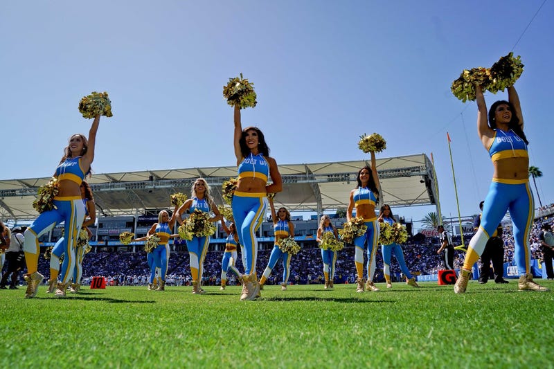 Sep 8, 2019; Carson, CA, USA; Los Angeles Chargers cheerleaders perform during the first half against the Indianapolis Colts at Dignity Health Sports Park. Mandatory Credit: Kirby Lee-USA TODAY Sports