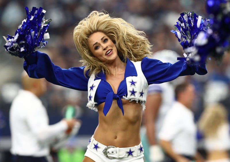 Sep 8, 2019; Arlington, TX, USA; Dallas Cowboys cheerleaders perform during a timeout from the game against the New York Giants at AT&T Stadium. Mandatory Credit: Matthew Emmons-USA TODAY Sports