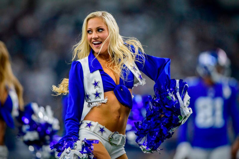 Sep 8, 2019; Arlington, TX, USA; The Dallas Cowboys cheerleaders perform during the game between the Cowboys and the Giants at AT&T Stadium. Mandatory Credit: Jerome Miron-USA TODAY Sports