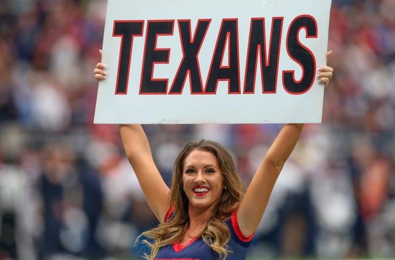 Sep 29, 2019; Houston, TX, USA; Houston Texans cheerleaders cheer as the Texans play the Carolina Panthers in the first half at NRG Stadium. Mandatory Credit: Thomas B. Shea-USA TODAY Sports