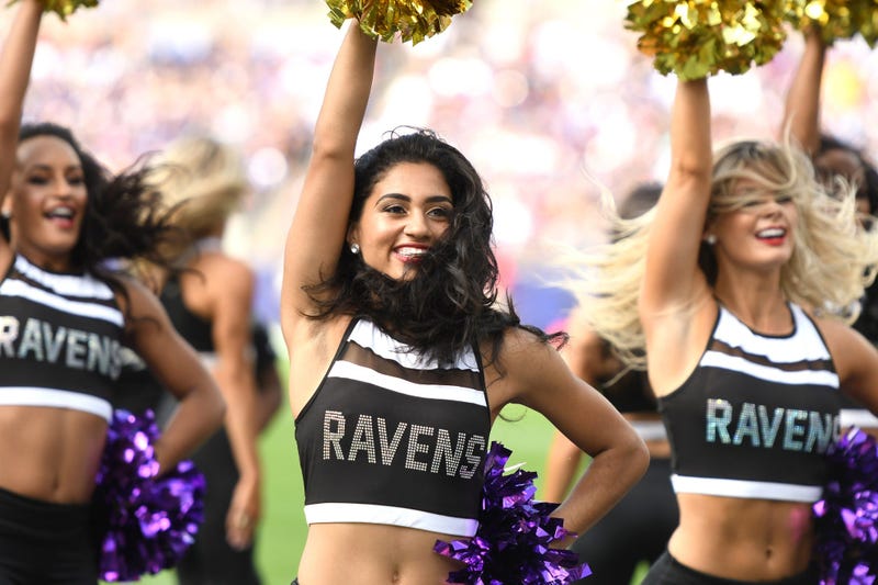 Sep 29, 2019; Baltimore, MD, USA; Baltimore Ravens cheerleaders perform against the Cleveland Browns at M&T Bank Stadium. Mandatory Credit: Mitchell Layton-USA TODAY Sports