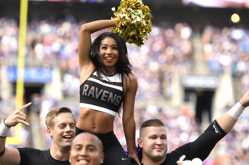 Sep 29, 2019; Baltimore, MD, USA; Baltimore Ravens cheerleaders perform against the Cleveland Browns at M&T Bank Stadium. Mandatory Credit: Mitchell Layton-USA TODAY Sports