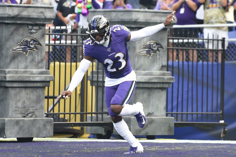 Tony Jefferson enters the field after his pregame introduction