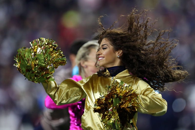 Oct 10, 2019; Foxborough, MA, USA; The New England Patriots cheerleaders perform during the second half of a game against the New York Giants at Gillette Stadium. Mandatory Credit: Paul Rutherford-USA TODAY Sports