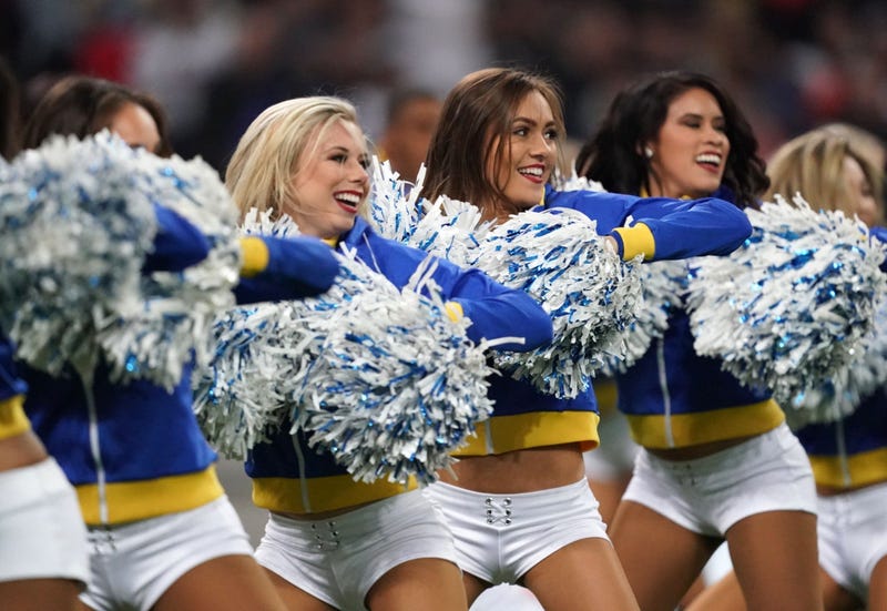 Oct 27, 2019; London, United Kingdom; Los Angeles Rams cheerleaders perform during an NFL International Series game against the Cincinnati Bengals at Wembley Stadium. The Rams defeated the Bengals 24-10. Mandatory Credit: Kirby Lee-USA TODAY Sports