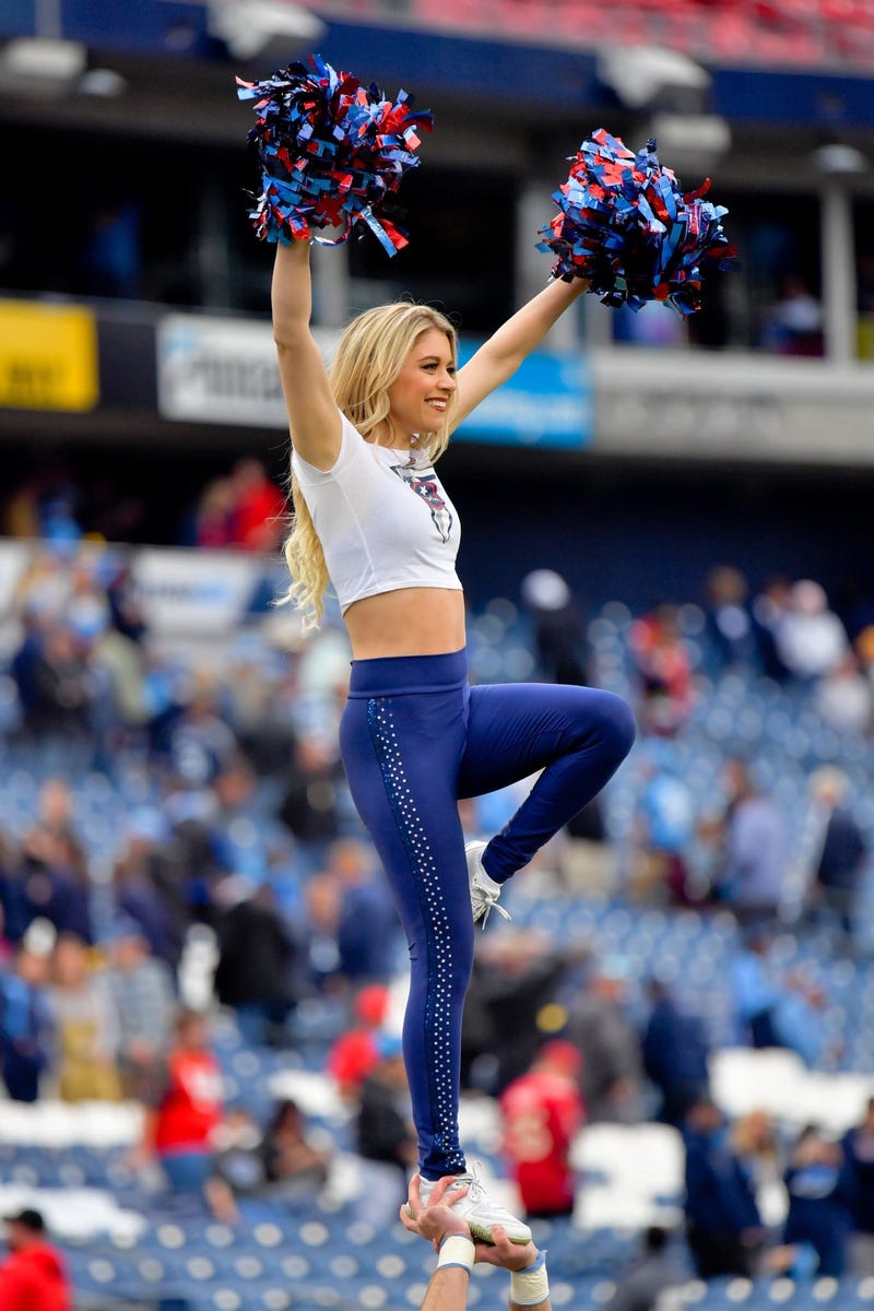 Oct 27, 2019; Nashville, TN, USA; Tennessee Titans Cheerleader performs following the game against the Tampa Bay Buccaneers at Nissan Stadium. Mandatory Credit: Jim Brown-USA TODAY Sports