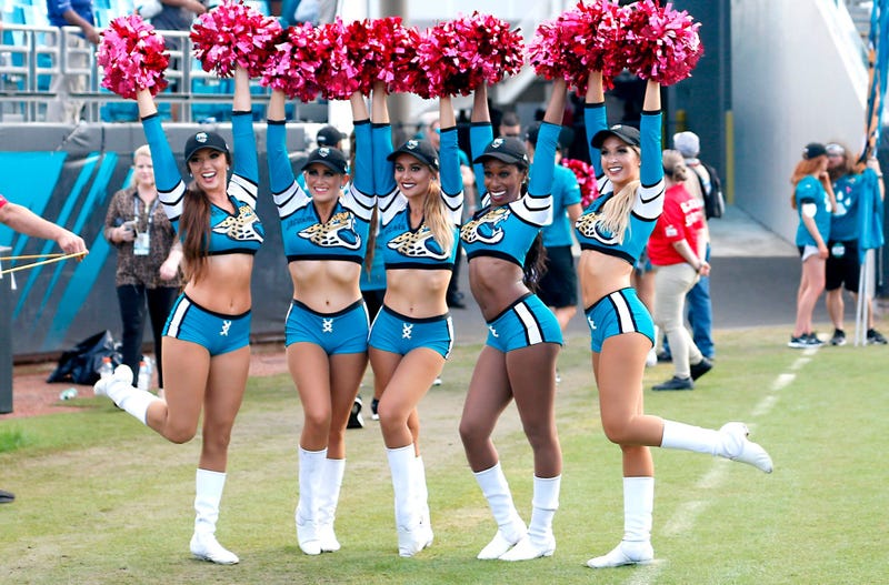 Oct 27, 2019; Jacksonville, FL, USA; Jacksonville Jaguars cheerleaders perform after the game against the New York Jets at TIAA Bank Field. Mandatory Credit: Reinhold Matay-USA TODAY Sports