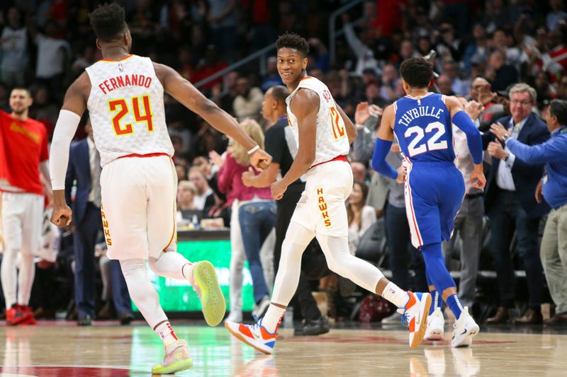 Atlanta Hawks Center Bruno Fernando and Forward De'Andre Hunter