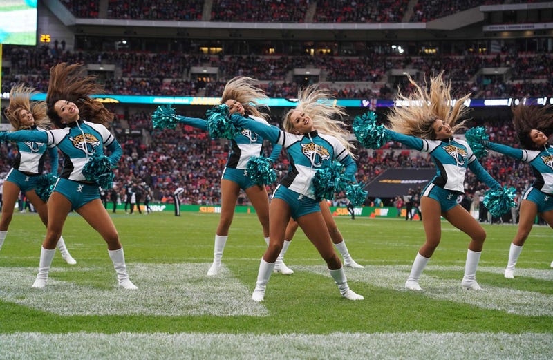 Nov 3, 2019; London, United Kingdom; Jacksonville Jaguars roar cheerleaders perform during an NFL International Series game against the Houston Texans at Wembley Stadium. Mandatory Credit: Kirby Lee-USA TODAY Sports