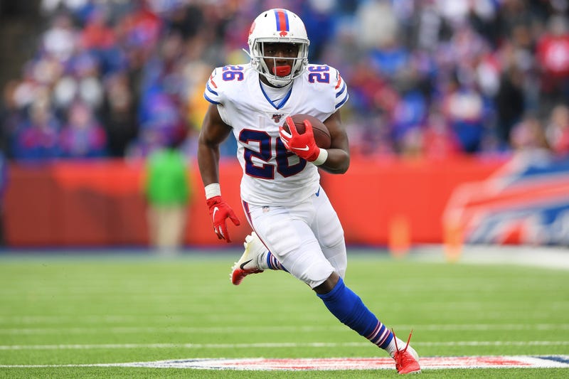 Nov 3, 2019; Orchard Park, NY, USA; Buffalo Bills running back Devin Singletary (26) runs with the ball against the Washington Redskins during the first quarter at New Era Field. Mandatory Credit: Rich Barnes-USA TODAY Sports