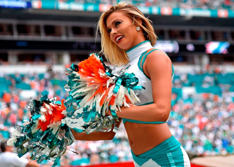 Nov 3, 2019; Miami Gardens, FL, USA; Miami Dolphins cheerleader performs during the first half against the New York Jets at Hard Rock Stadium. Mandatory Credit: Steve Mitchell-USA TODAY Sports