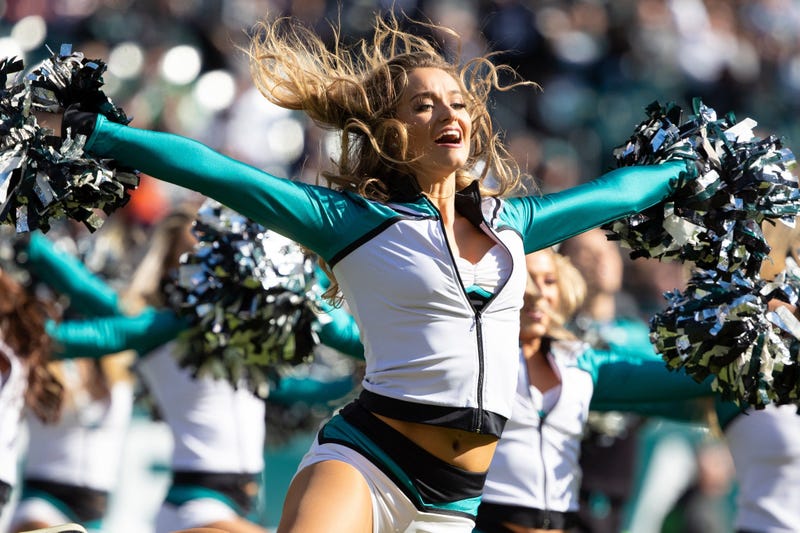 Nov 3, 2019; Philadelphia, PA, USA; Philadelphia Eagles cheerleaders perform in a game against the Chicago Bears at Lincoln Financial Field. Mandatory Credit: Bill Streicher-USA TODAY Sports