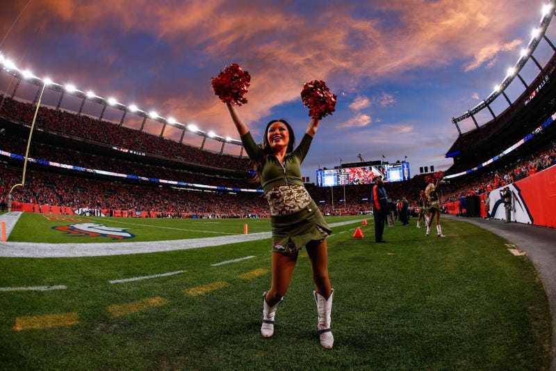Nov 3, 2019; Denver, CO, USA; A Denver Broncos cheerleader in the fourth quarter against the Cleveland Browns at Empower Field at Mile High. Mandatory Credit: Isaiah J. Downing-USA TODAY Sports