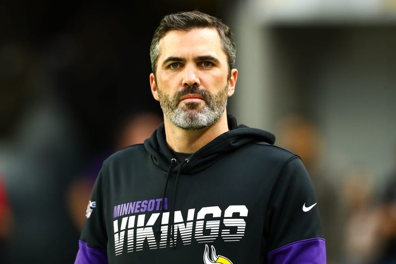 Nov 17, 2019; Minneapolis, MN, USA; Minnesota Vikings offensive coordinator Kevin Stefanski looks on before the start of a game against the Denver Broncos at U.S. Bank Stadium. Mandatory Credit: David Berding-USA TODAY Sports