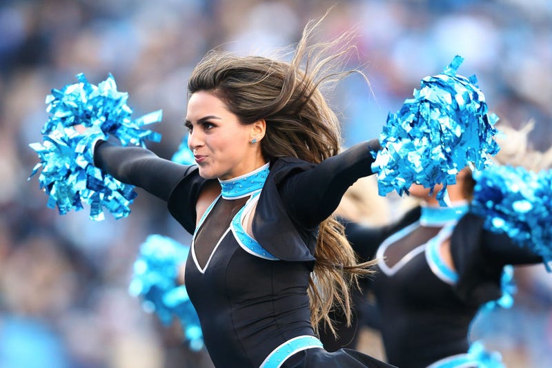 Nov 17, 2019; Charlotte, NC, USA; The Carolina Panthers cheerleaders perform during a timeout in the game against the Atlanta Falcons at Bank of America Stadium. Mandatory Credit: Jeremy Brevard-USA TODAY Sports