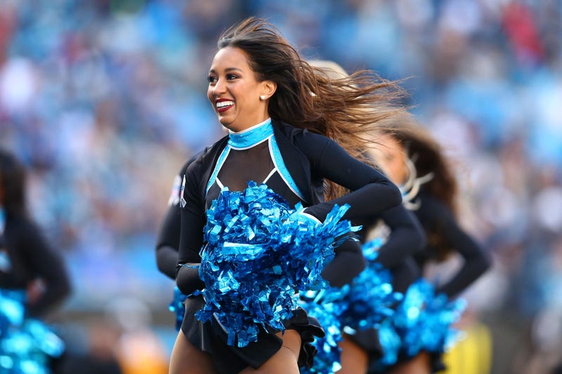 Nov 17, 2019; Charlotte, NC, USA; The Carolina Panthers cheerleaders perform during a timeout in the game against the Atlanta Falcons at Bank of America Stadium. Mandatory Credit: Jeremy Brevard-USA TODAY Sports