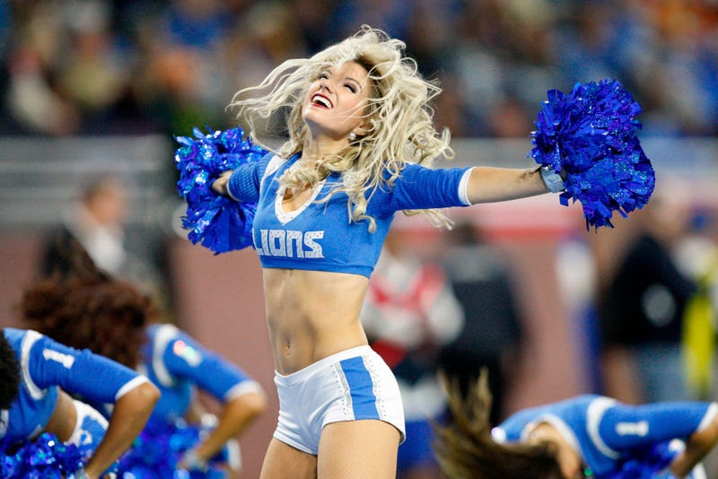 Nov 28, 2019; Detroit, MI, USA; Detroit Lions cheerleaders perform during the fourth quarter against the Chicago Bears at Ford Field. Mandatory Credit: Raj Mehta-USA TODAY Sports