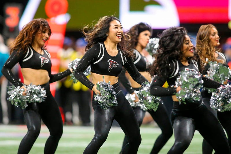 Nov 28, 2019; Atlanta, GA, USA; Atlanta Falcons cheerleaders perform against the New Orleans Saints in the first half at Mercedes-Benz Stadium. Mandatory Credit: Brett Davis-USA TODAY Sports