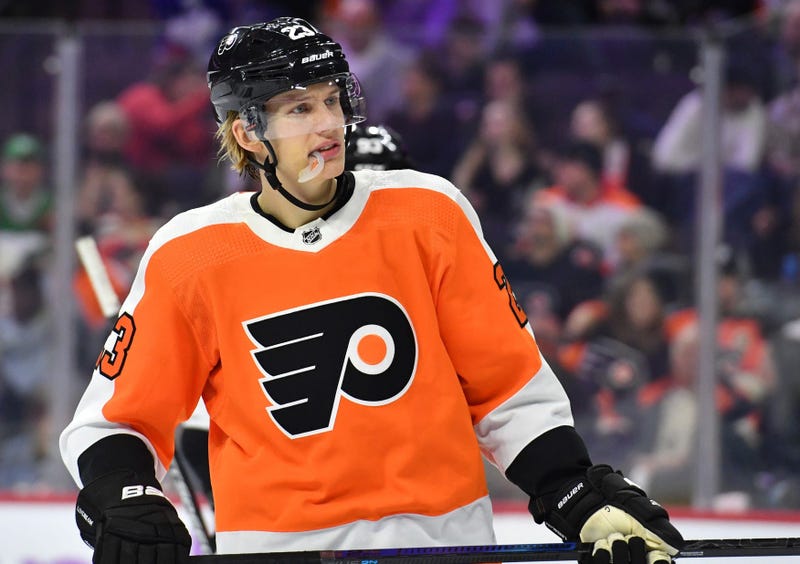 Philadelphia Flyers left wing Oskar Lindblom in 2019