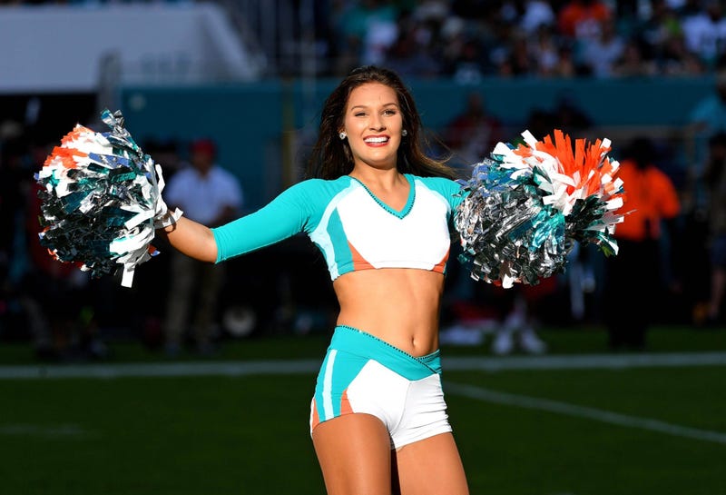 Dec 1, 2019; Miami Gardens, FL, USA; Miami Dolphins cheerleader performs during the second half against the Philadelphia Eagles at Hard Rock Stadium. Mandatory Credit: Steve Mitchell-USA TODAY Sports