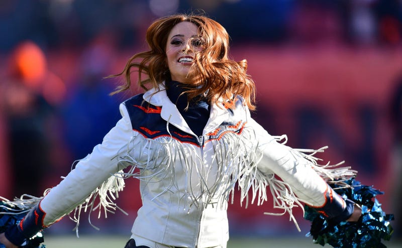 Dec 1, 2019; Denver, CO, USA; Denver Broncos cheerleader performs before the game against the Los Angeles Chargers at Empower Field at Mile High. Mandatory Credit: Ron Chenoy-USA TODAY Sports