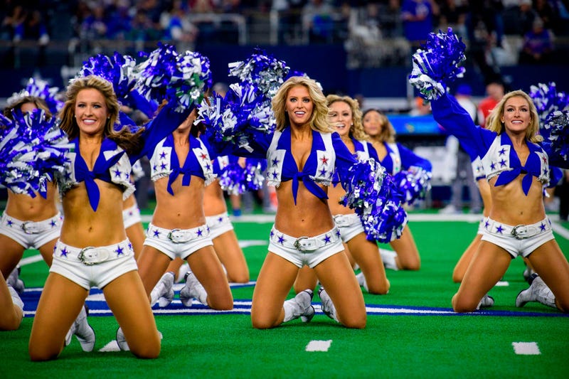 Nov 28, 2019; Arlington, TX, USA; The Dallas Cowboys cheerleaders perform during the game between the Bills and Cowboys at AT&T Stadium. Mandatory Credit: Jerome Miron-USA TODAY Sports