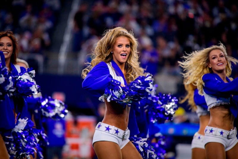 Nov 28, 2019; Arlington, TX, USA; The Dallas Cowboys cheerleaders perform during the game between the Bills and Cowboys at AT&T Stadium. Mandatory Credit: Jerome Miron-USA TODAY Sports